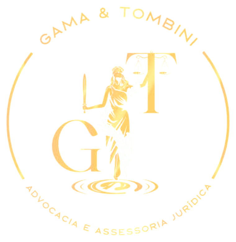 Emblema Gama & Tombini: a deusa da Justiça entre as iniciais G e T